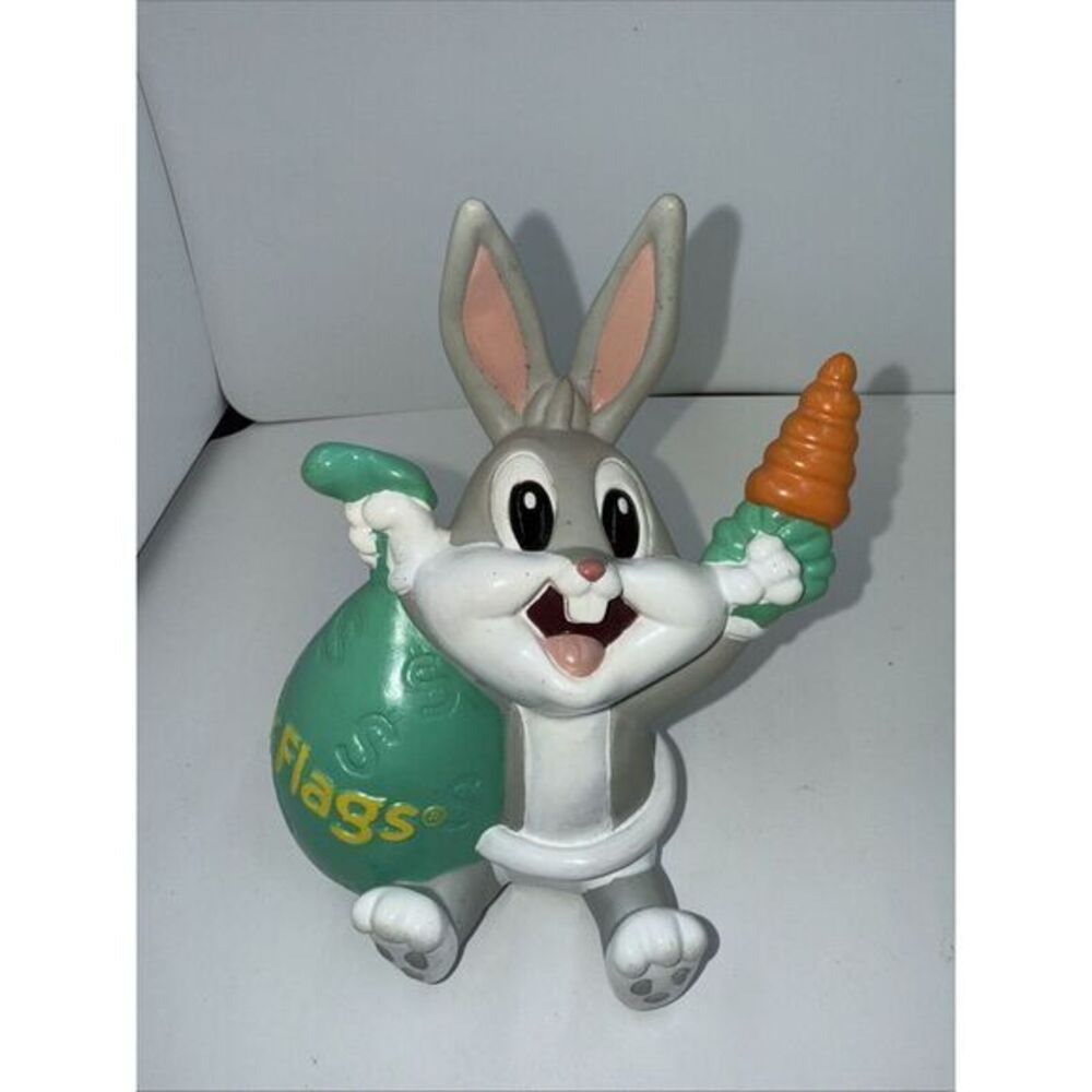 1996 Vintage Baby Bugs Bunny Six Flags Money Bag Piggy Bank Complete